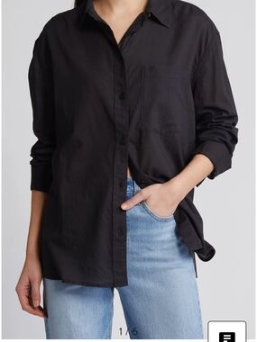 Treasure & Bond Solid Black Classic Shirt